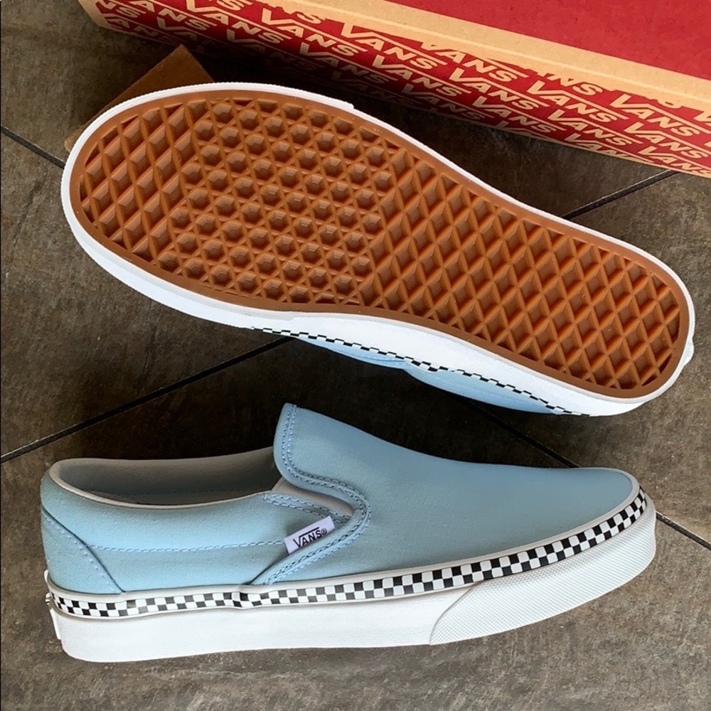 VANS CLASSIC SLIP-ON CHECK FOXING COOL BLUE WMNS - Picture 3 of 16